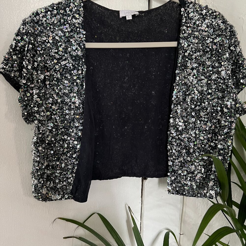 Sequins cropped jacket